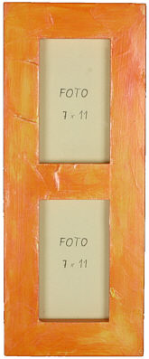 Fotorahmen f.2 Fotos 7x11, orange antik
