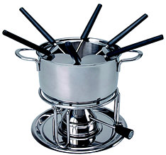 Kisag fondue set Promo with gasburner, 6 forks, squirt protect