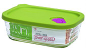 LocknLock oven glass w. microwave lid, rectangular 360 ml