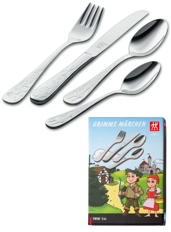 Children's cutlery 4 pcs Grimms Tales, stamped