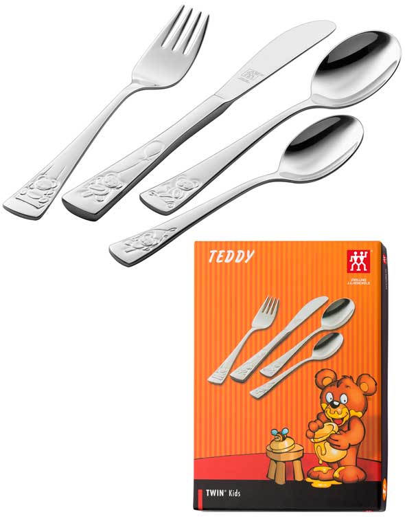 Children's cutlery 4 pcs Teddy, stamped