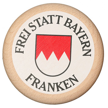 Bierglasdeckel "Frei statt Bayern - Franken" gedruckt weiß