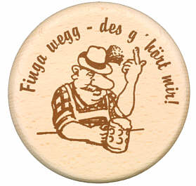 Cap for glasses with saying ( bavarian)