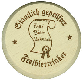 Cap for glasses with saying (german)