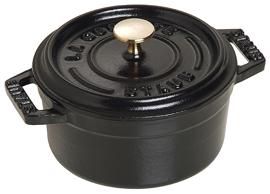 Staub Mini-Cocotte rund, Gusseisen emailliert, schwarz