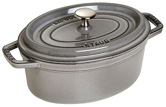 Staub Oval Cocotte, cast-iron enameled, graphite grey