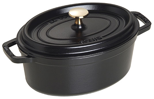 Staub Oval Cocotte, cast-iron enameled, black