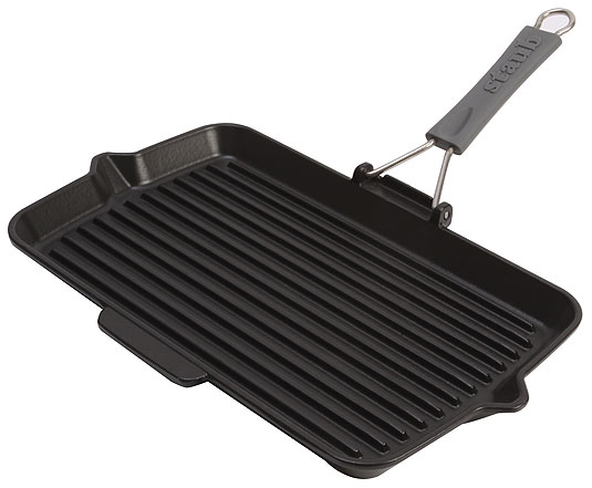 Staub Grill with silicone handle (200°C) rectanqular, black