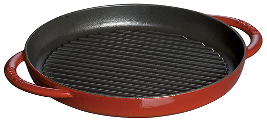 Staub Double handle grill, round, cherry