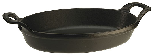 Staub stapelbare Auflaufform oval schwarz