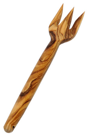 Antipasti fork large; olive wood