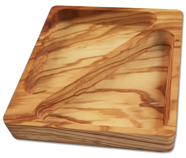 Bowl "Treats" flat, rectangular olive wood