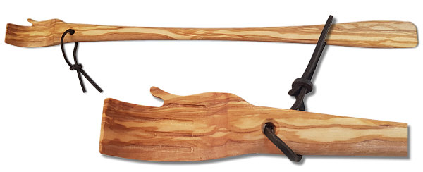Shoespooner and backscratcher olive wood