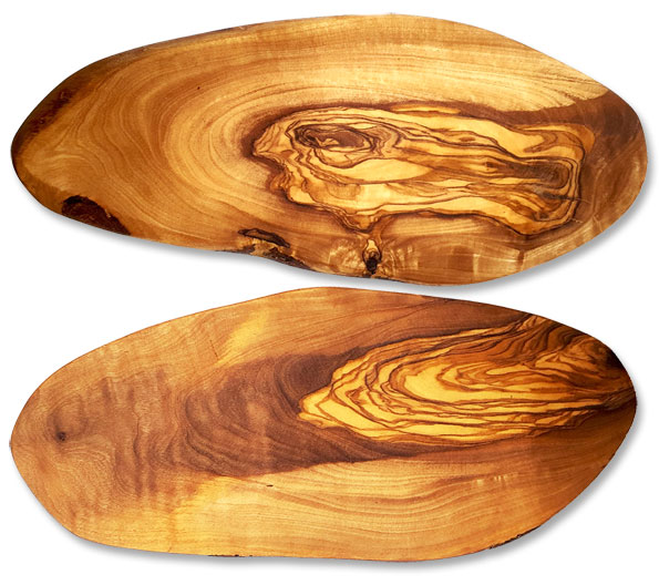 Schneidbrett Naturschnitt Olivenholz, unverleimt