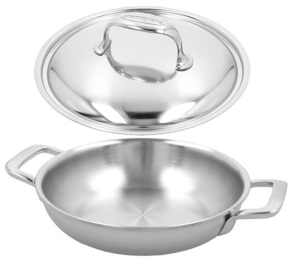 Frying pan Multifunction, 2 handles, stainless steel, with lid