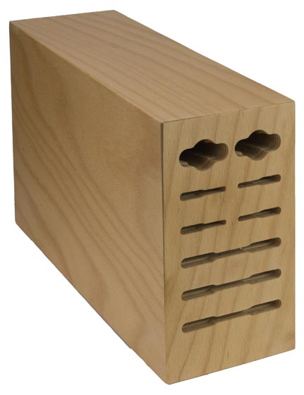 Knife block with 9 slots beech
