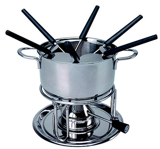 Kisag fondue set Promo with gasburner, 6 forks, squirt protect
