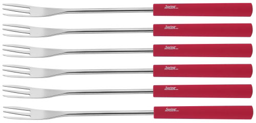 Cheese fondue forks Basic, red 6 pcs.