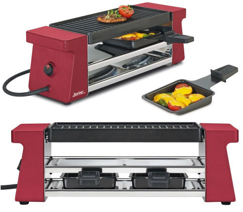 Raclette 2 Compact rot mit Alu-Grillplatte