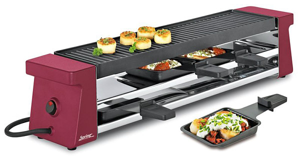 Raclette 4 Compact rot mit Alu-Grillplatte
