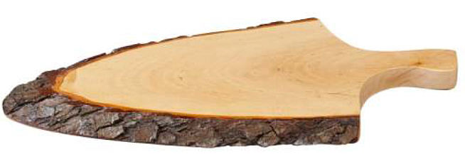 Bark-board varnished ash or alder wood with handle