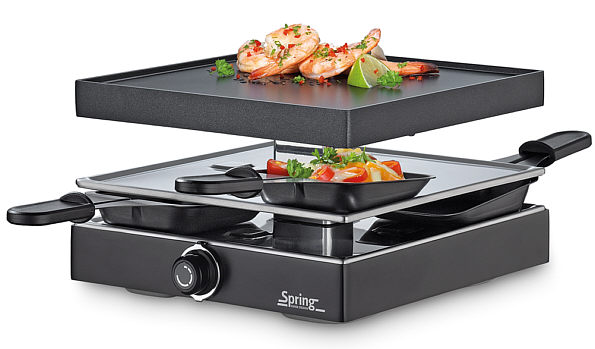 Raclette 4 with aluminium grill plate, black