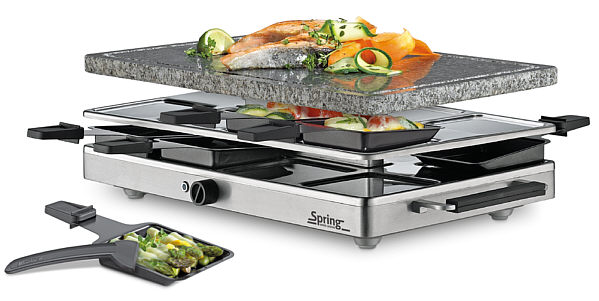 Raclette 8 stainless steel, with granite stone