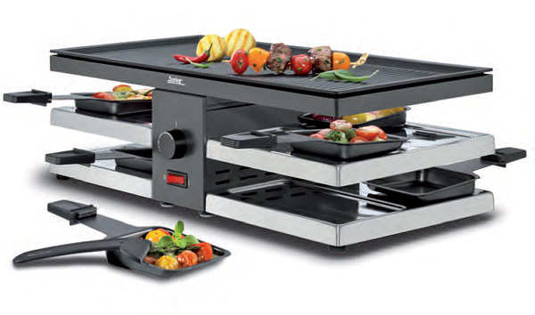 Raclette 8 Fun black with aluminium grill plate