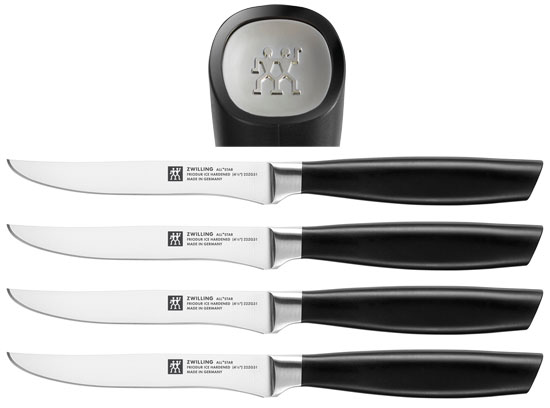 Zwilling All * Star Steak knives, set of 4 pcs, handle logo silver