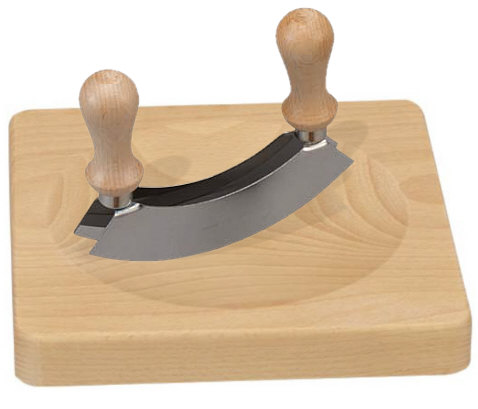 Mincing-knife with board