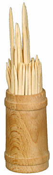 Tooth-pick in wooden barrel