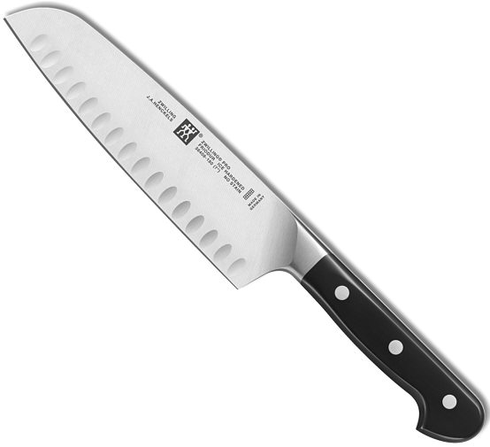 Zwilling Pro Santoku knife with hollow edge