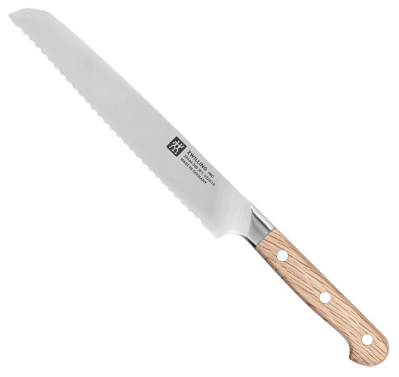 Zwilling Pro Wood bread knife, holm oak wood