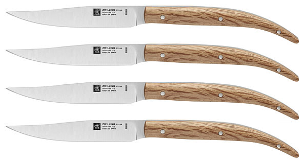 Zwilling TWIN Steak set, 4 knives, oak wood handle, light brown