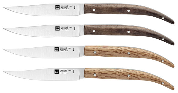 Zwilling TWIN Steak set, 4 knives, wood handle, light+dark brown