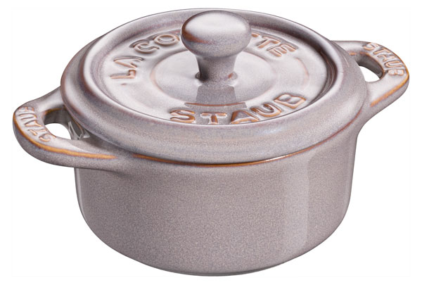 Staub mini cocotte round antik grey ceramic