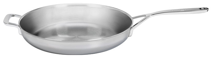 Frying pan Multiline stainless steel with handle, closed edge
