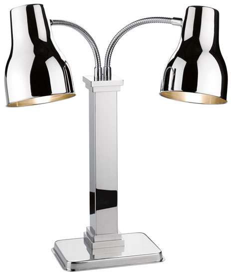 Carving station with stainless steel stand and 2 lamps