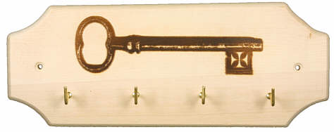 Key-board with 4 hooks and branding