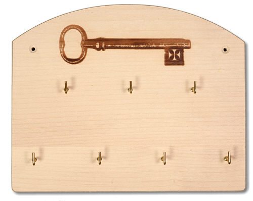 Key-board with 7 hooks and branding