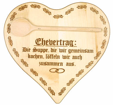 Marriage-contract on heardboard (german)