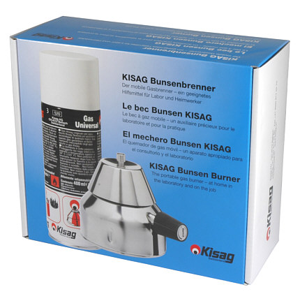 Kisag Bunsen burner with gas tin 400 ml