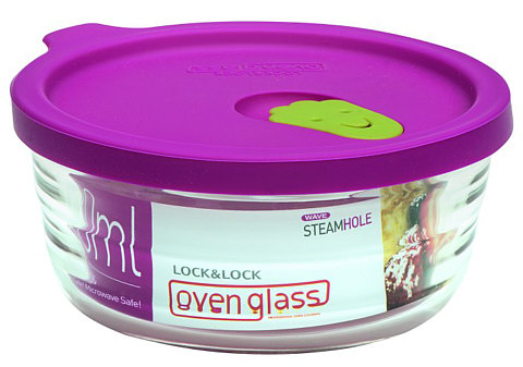 LocknLock oven glass w. microwave lid, round 280 ml