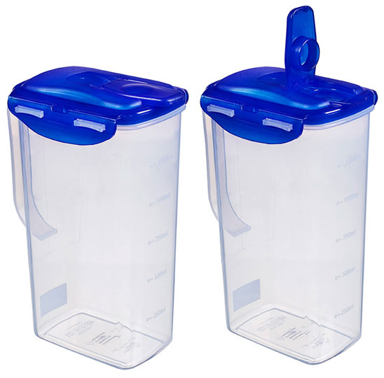 Water Jug, storeable in the refigerator door, 1,5 l