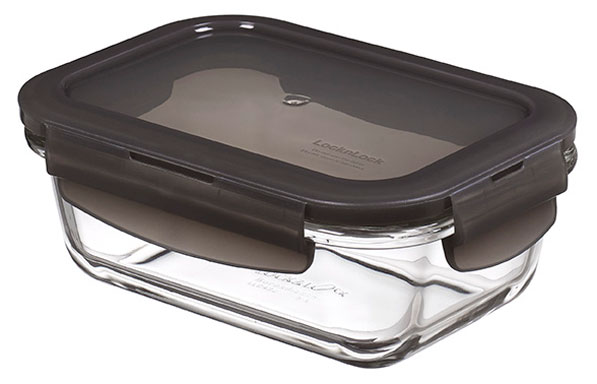 LocknLock oven glass, lid grey, rectangular 380 ml