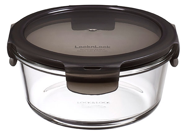 LocknLock oven glass, lid grey, round 650 ml
