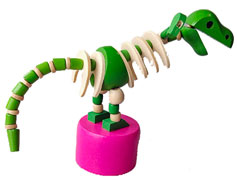 Wooden push figure "dino" green