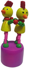 Wooden push figure "ducks" painted