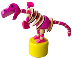 Wooden push figure "dino" pink