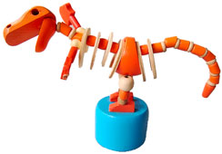 Wooden push figure "dino" orange